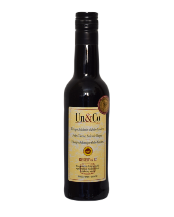 Vinagre Balsámico al P.X.  Reserva 12 años 6,2º UniCo 375 ml.