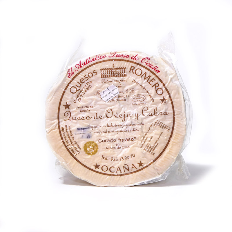 Queso Romero (Ocaña) Oveja y Cabra en Aceite Oliva 1/2 pieza Precio kg. 