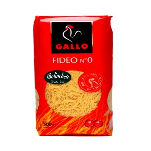 Pasta Gallo 450 gr. Fideo Nº 0 Caja 18 u.