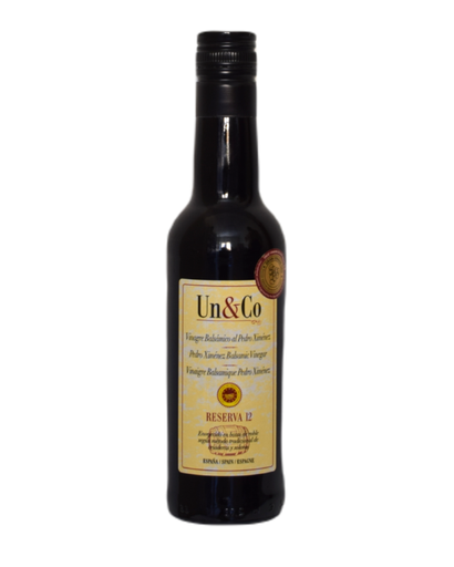 Vinagre Balsámico al P.X.  Reserva 12 años 6,2º UniCo 375 ml.
