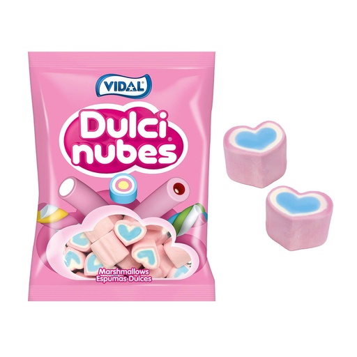 Gominolas Vidal 837,5grs. 125uds. Dulcinubes Corazones Tricolor