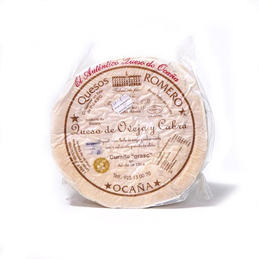 Queso Romero (Ocaña) Oveja y Cabra en Aceite Oliva 1/4 pieza Precio kg. 
